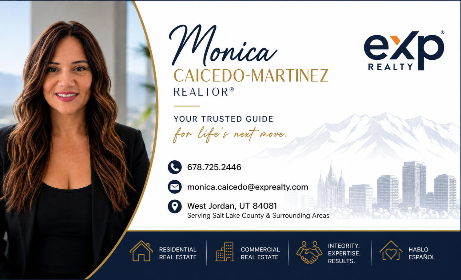 Monica Caicedo-Martinez Monica Caicedo-Martinez, Utah REALTOR® with eXp Realty helping first-time home buyers.
